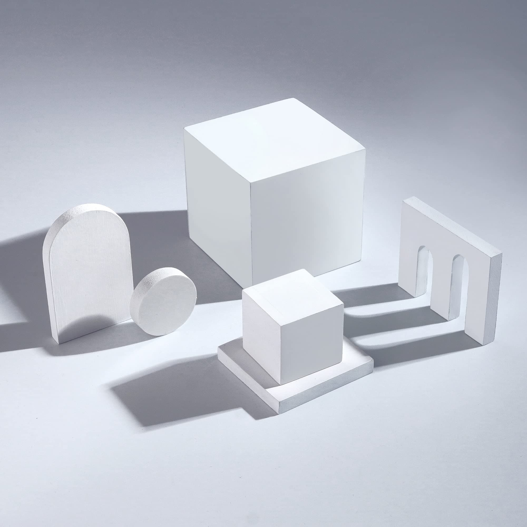 Jewellery Photoshoot Set of 6 Geometric Cube Solid Foam for Photography Small Business Decorations White