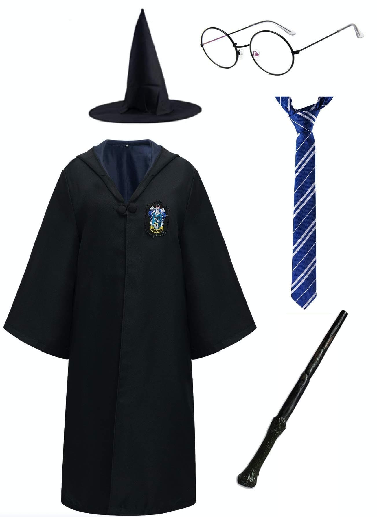 Magic Unisex Costume Robe Cape and Accessories Size 100-180 CM for Adults Kids Boys Girls and Teenagers