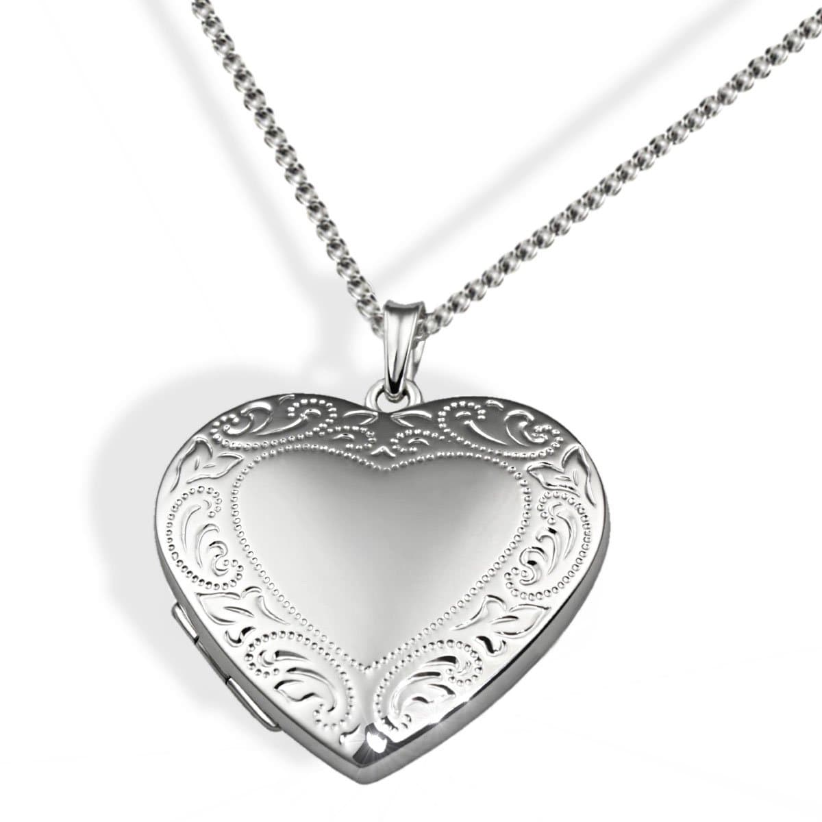 Women's 925 Sterling Silver medaillon Heart Necklace
