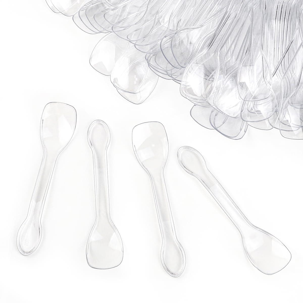 Yuntop 100PCS Mini Plastic Disposable Tasting Spoons for Desserts, Salads & Fruits