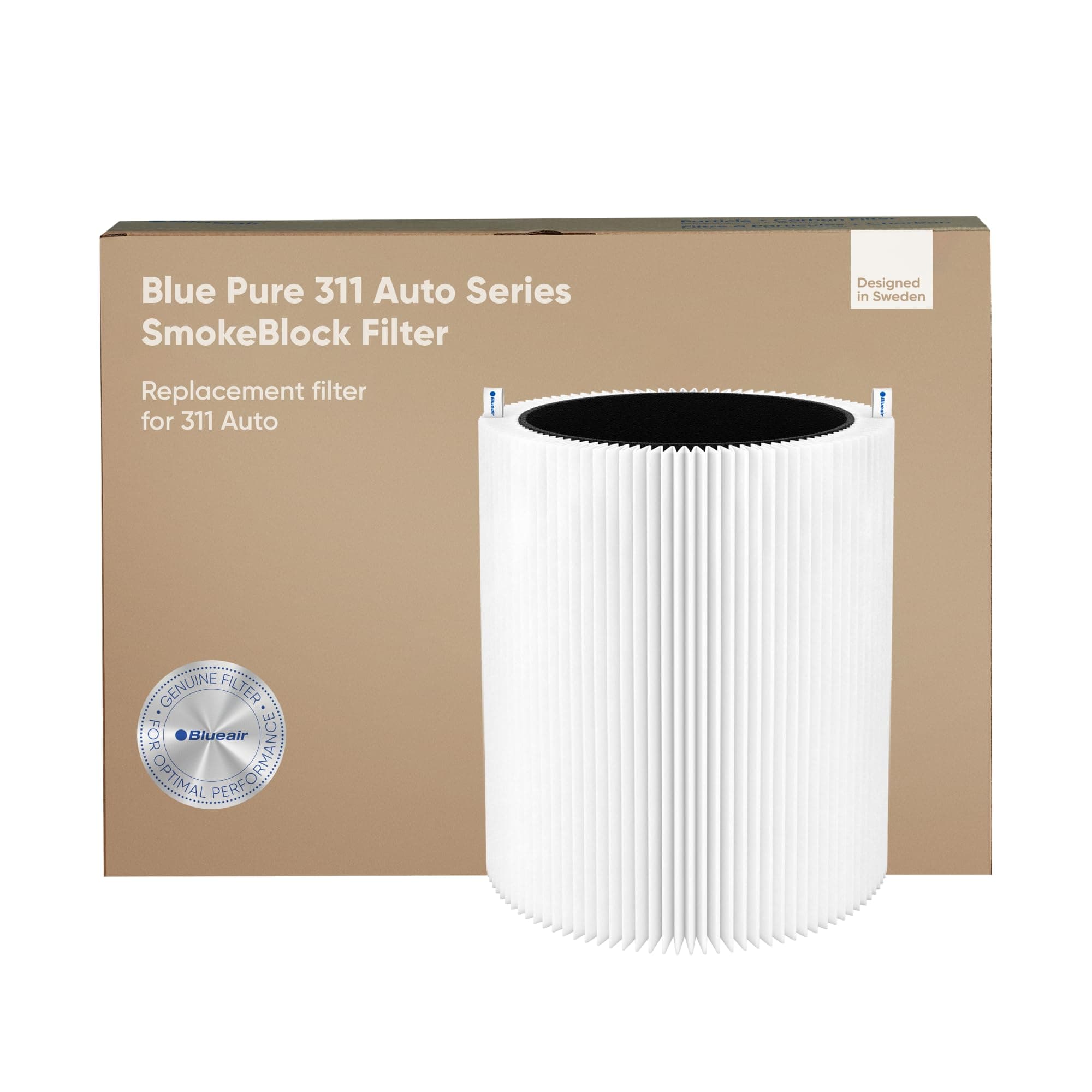 BLUEAIR Blue Pure 311 Auto SmokeBlock Genuine Replacement Filter, Extra Carbon Captures 99.99% of Wildfire Smoke, fits Blue Pure 311 Auto Air Purifier