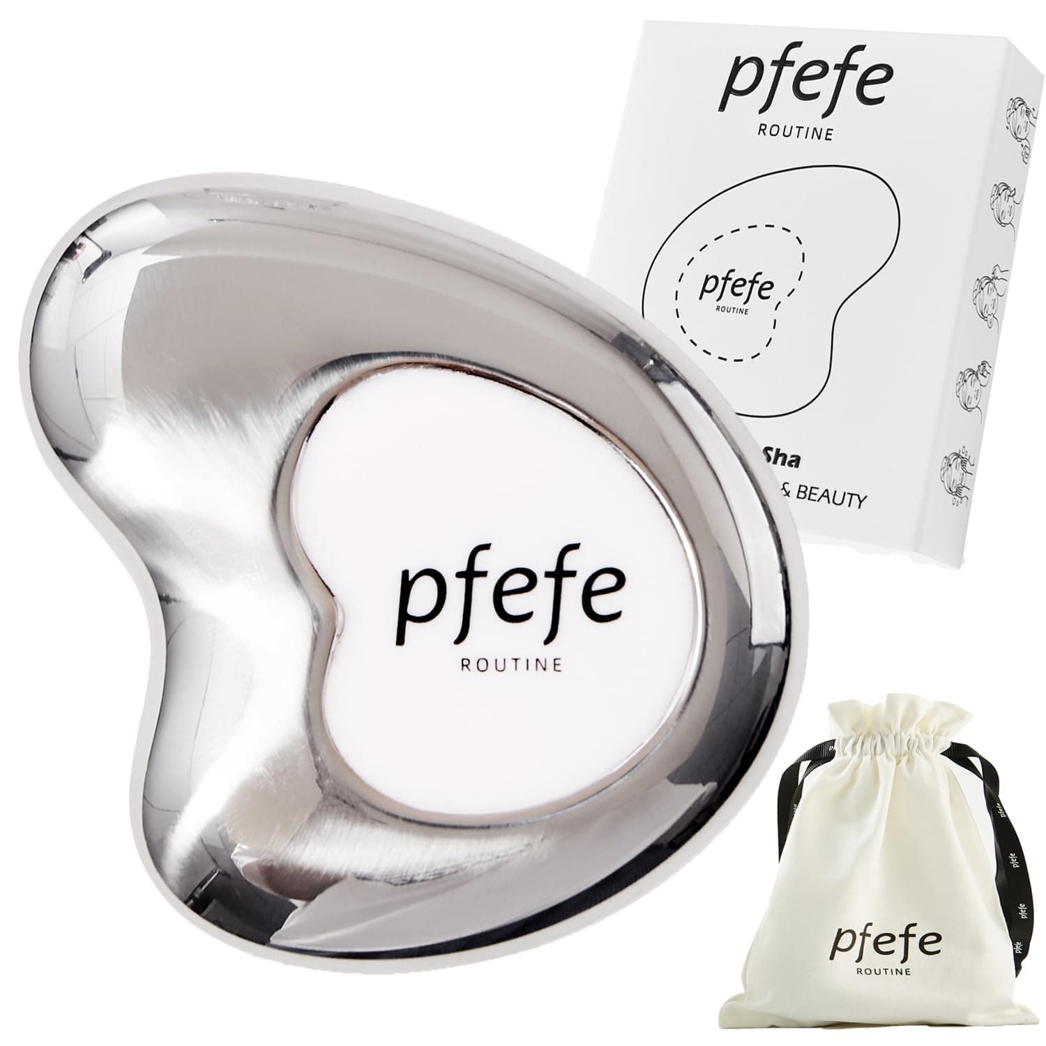 pfefe Stainless Steel Cryo Gua Sha - Gua Sha Facial Beauty Tools - Metal Skin Care Gua Sha for Body SPA Face Neck Eye