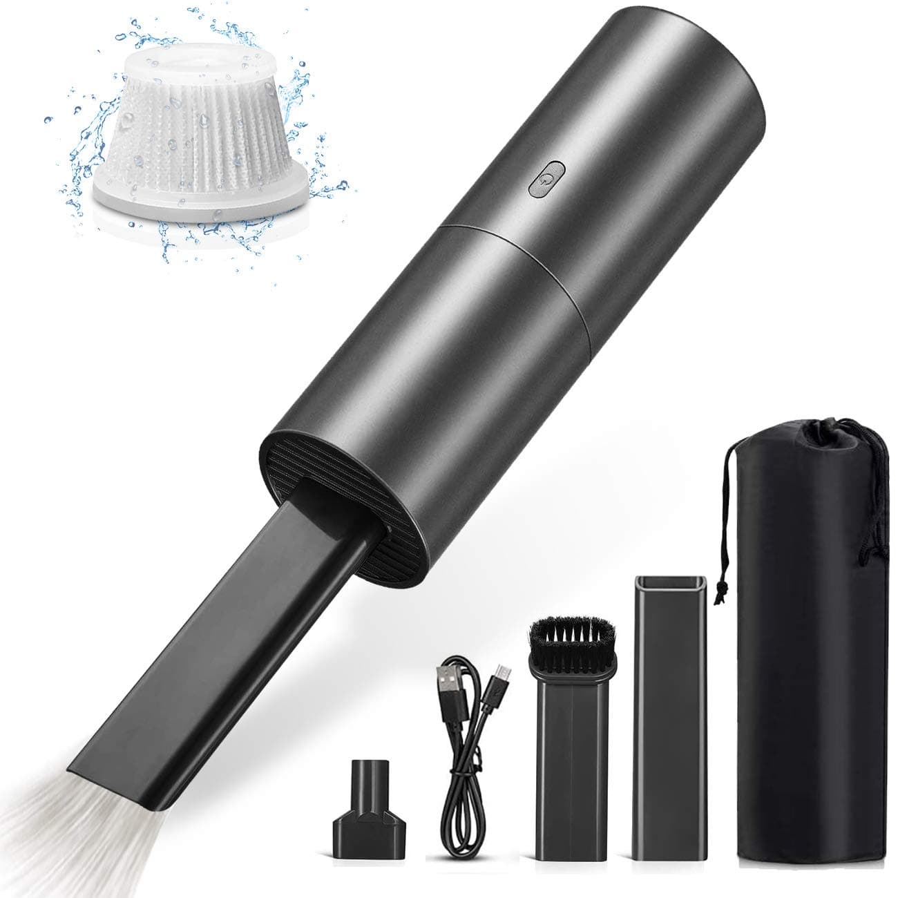 UKHONK Mini Vacuum Cleaner,Handheld Vacuum and Blower 2 in 1,Computer keyboard Cleaner,Cordless USB Rechargeable,Portable Car Vac Cleaner with Quick Charge,for Desktop,Car Interior and Other Crevices