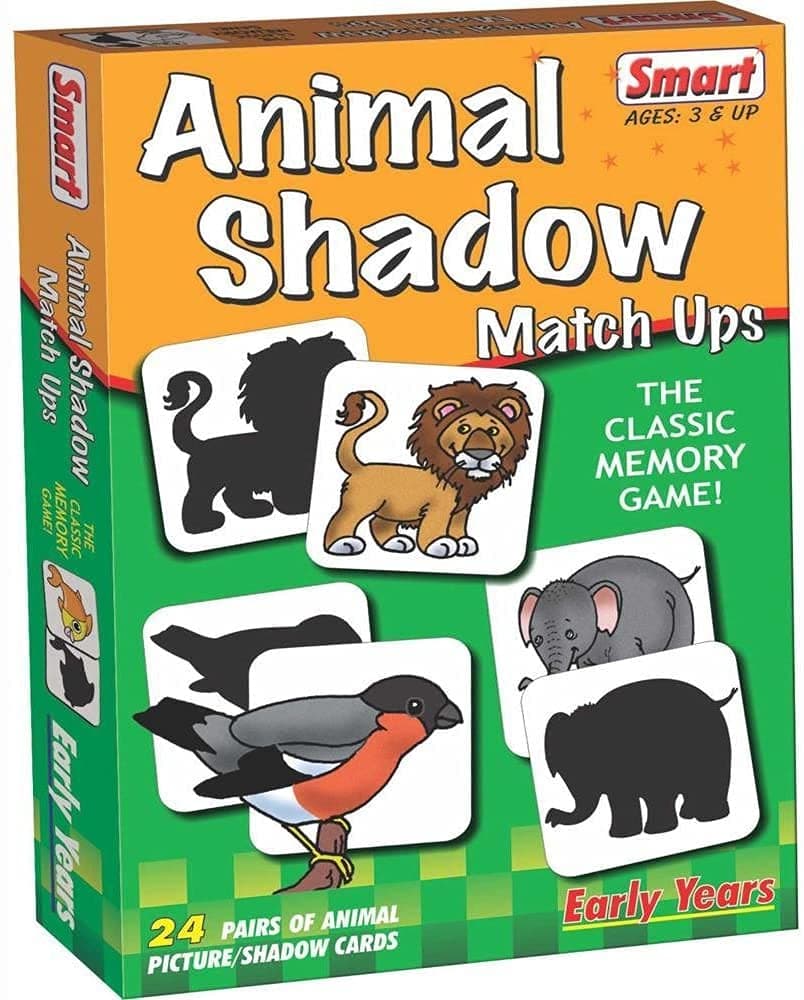 EDUCATIONAL PUZZLE ANIMAL SHADOW MATCH CARD GAME KIDS