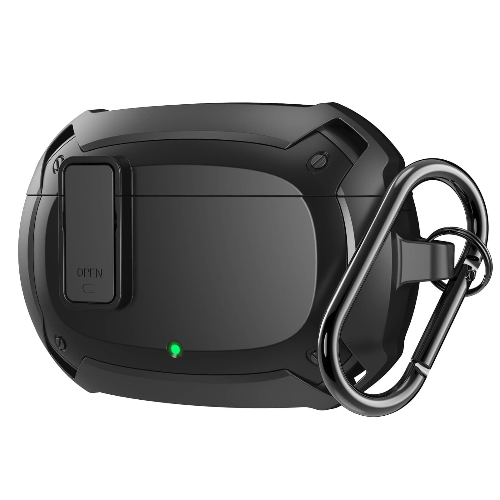 Beats Studio Buds Case Cover 2021, Secure Lock Hard Rugged Cool Shockproof Protective for Wireless Earbuds Accessories with Keychain Carabiner Men Women, Black