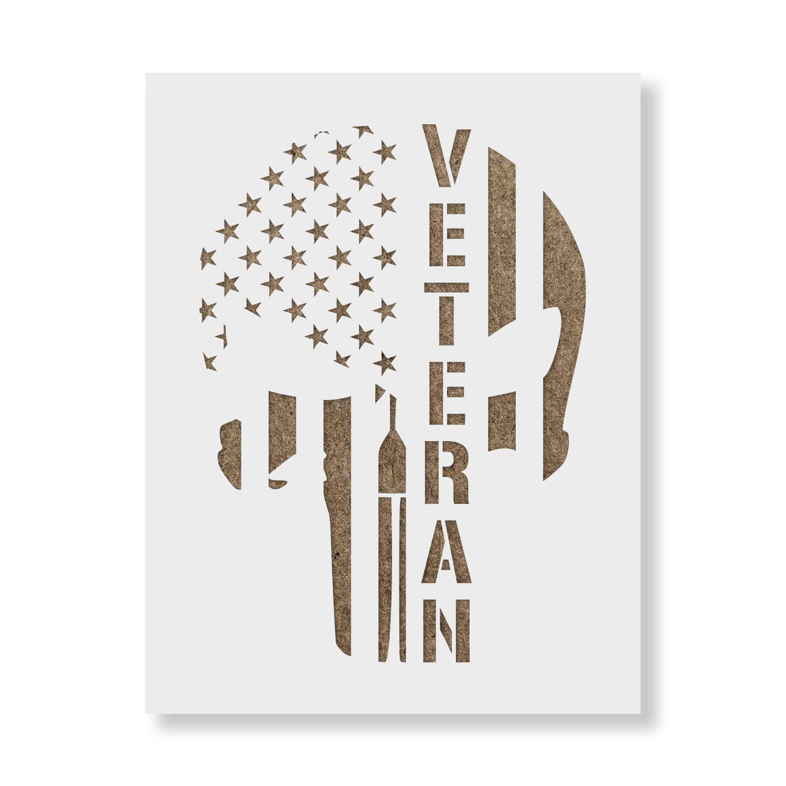 Veteran Punisher Skull Stencil - Create Respectful Tributes with Precision Designs, Large Military Stencils, Art