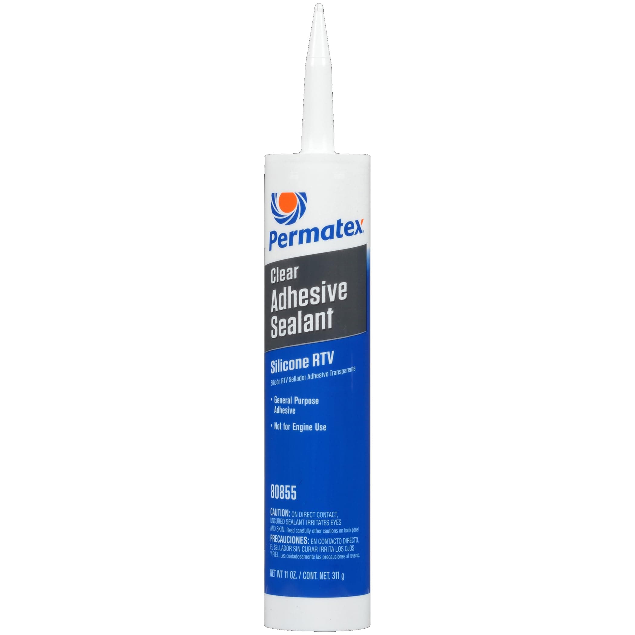 80855 Clear RTV Silicone Adhesive Sealant, Waterproof, 11 oz.