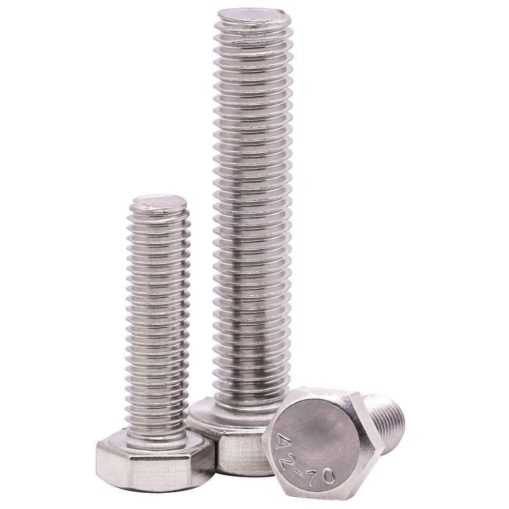 5/16-18 x 1" (1/2" to 6" Length Available) Hex Head Bolts Screws, 304 Stainless Steel 18-8, Fully Threaded, Hexagon Head Cap Bolts Screws, Coarse Thread UNC, Pack of 20