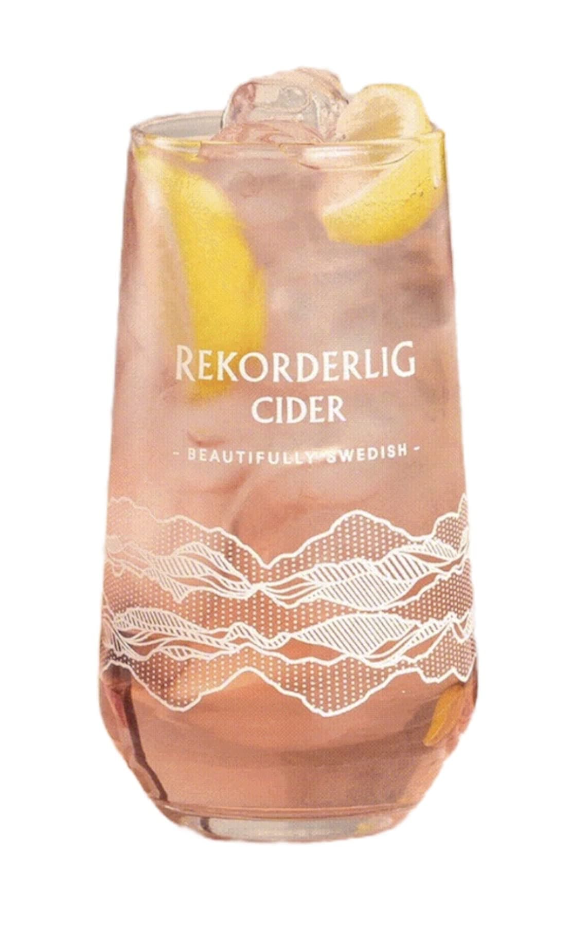 Rekorderlig Cider Tumbler Glass | Pint to Brim 20oz | Official Merchandise | Nucleated Tumbler Glass | Perfect for Your Home Bar or Mancave