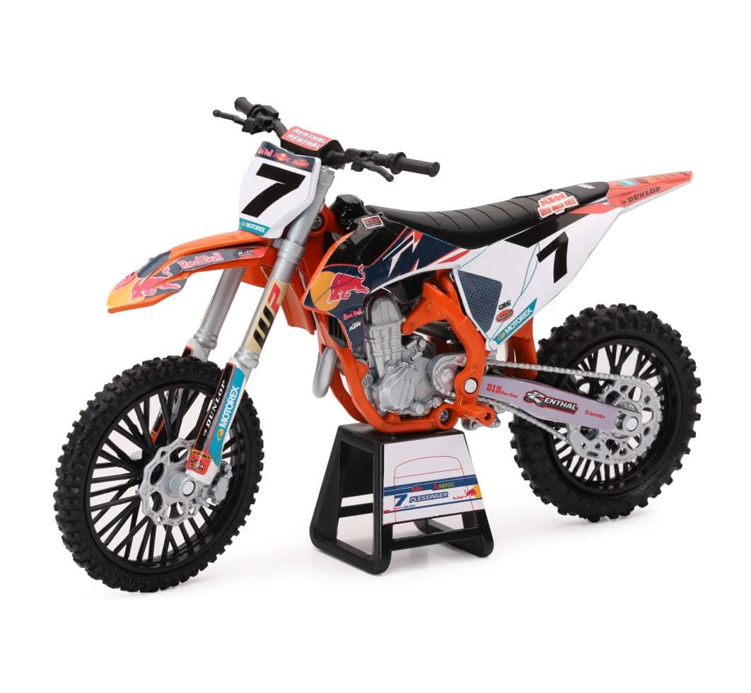 New-Ray KTM 450 SX-F Motorcycle #7 Aaron Plessinger KTM Factory Racing 1/12 Diecast Model by New Ray 58363