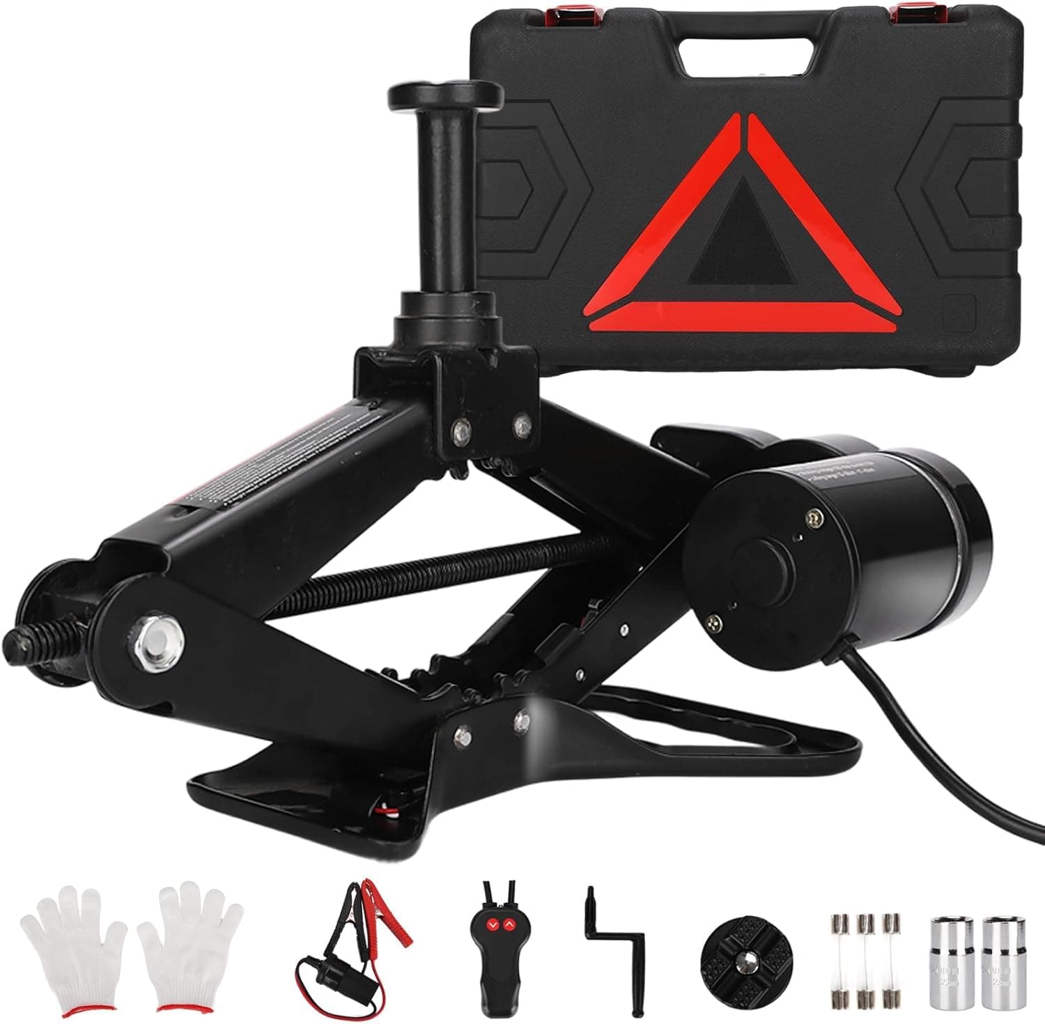 ROGTZ Electric Scissor Car Jack Kit, 2 Ton 12V Portable Auto Car Lift with 37 cm Range for SUV/Sedan, Floor Jack for Tire Change & Roadside Emergency