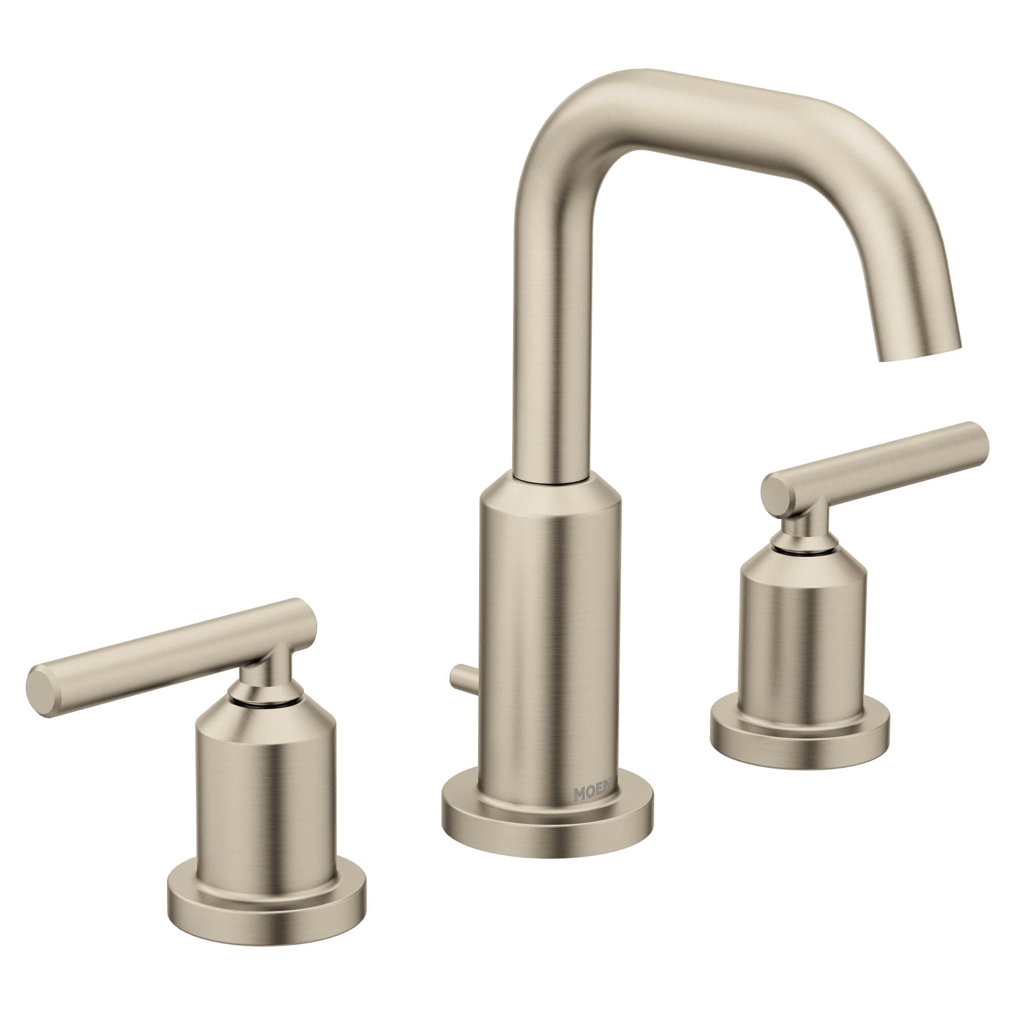 Gibson Brushed Nickel Two-Handle Adjustable Widespread High Arc Modern Bathroom Sink Faucet, Valve Required, T6142BN