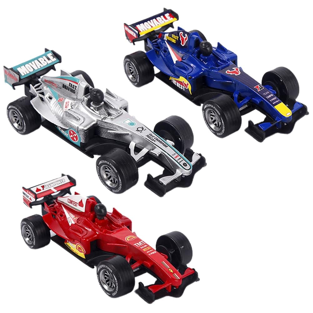 F1 Diecast Alloy Collectible Car Model - 3 Pcs Mini Race Cars Set, Racing Vehicle Game for Boys and Girls