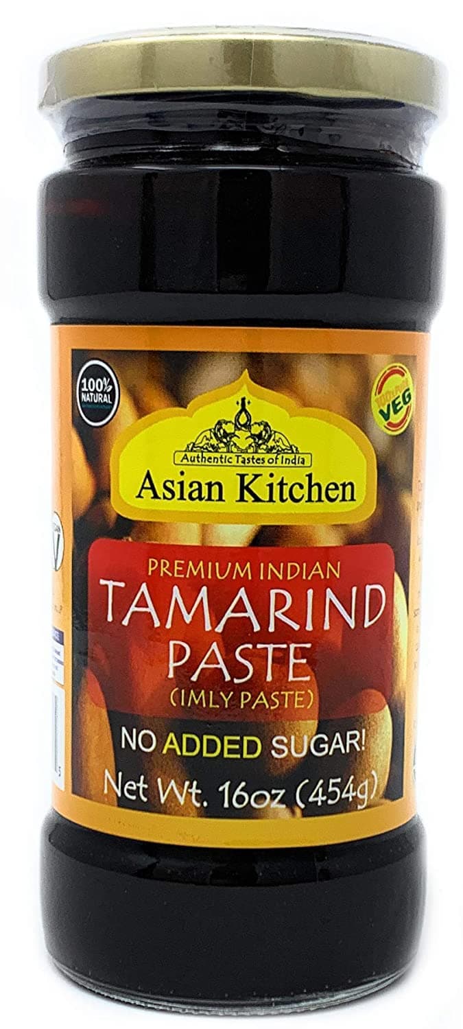 Asian Kitchen Tamarind Paste Puree (Imli) 16oz (1lb) 454g Glass Jar, Gluten Free, No Added Sugar ~ All Natural | Vegan | Non-GMO | No Colors | Indian Origin