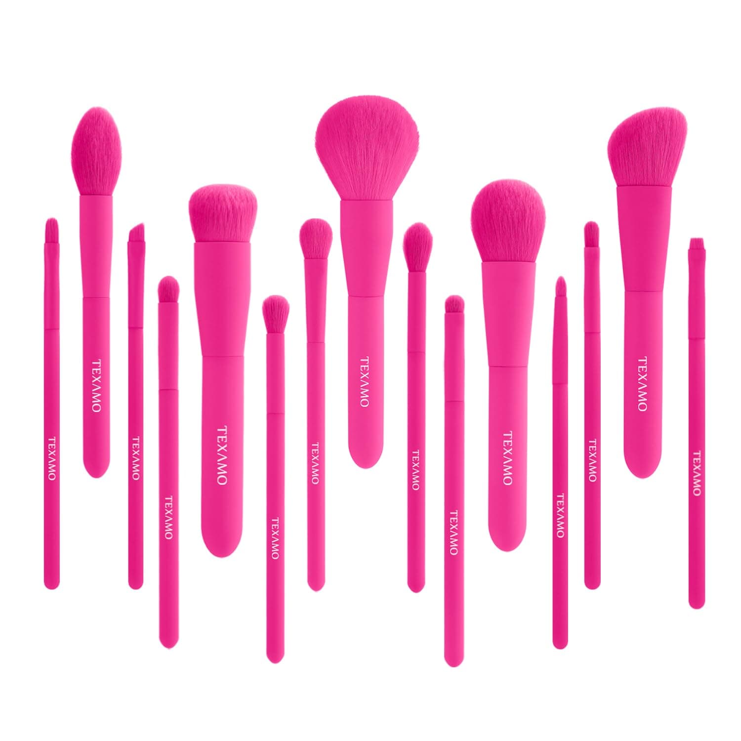 Makeup Brush Set, 15 Pcs Makeup Brush Professional Make Up Brushes for Foundation Powder Blush Highlighter Concealer Makeup Brush Kit for Travel, Red