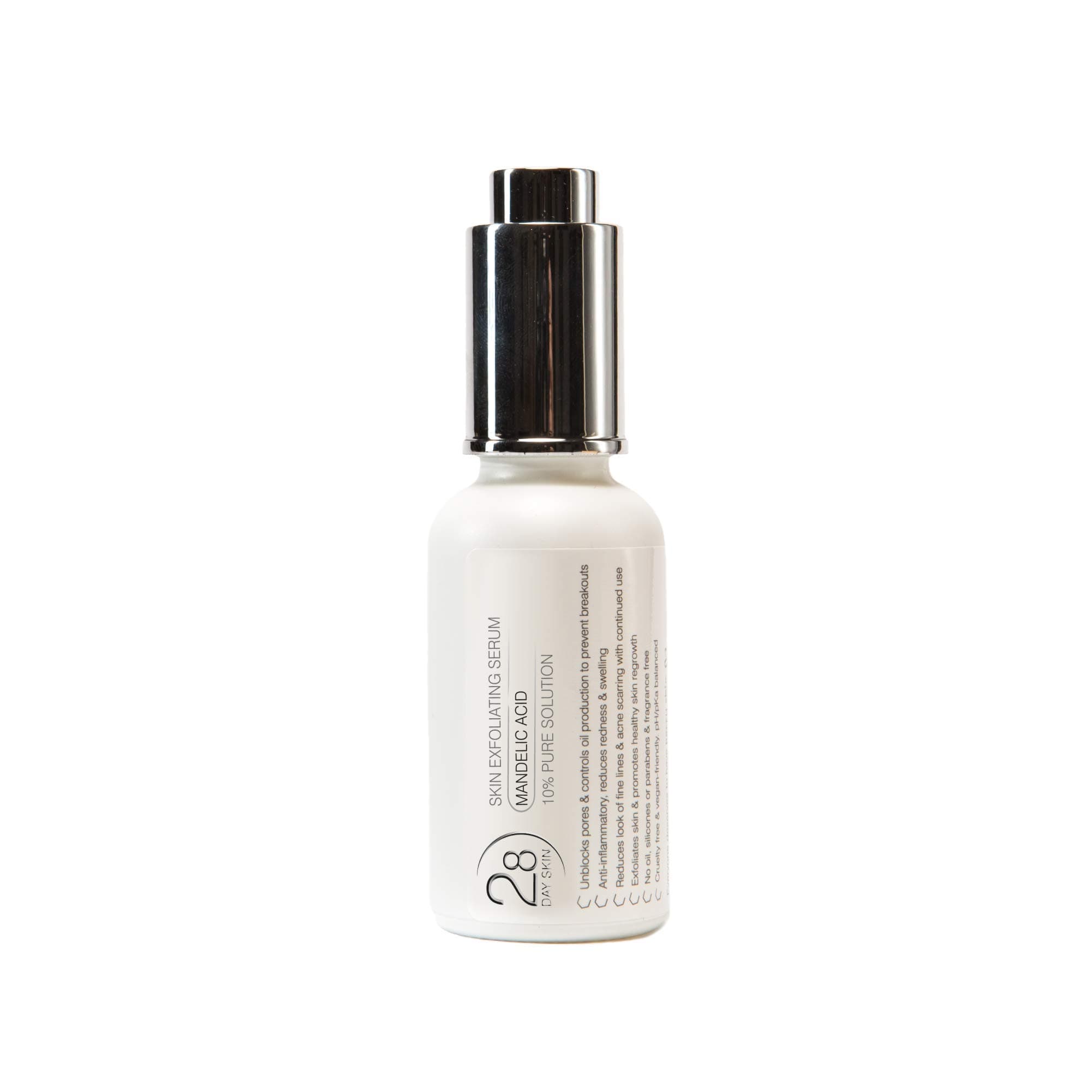 28 Day Skin® | PHA Mandelic Acid Exfoliant for Sensitive Skin | For a Brighter, Even Complexion | Vegan & Cruelty-Free | 30ml Dropper Bottle