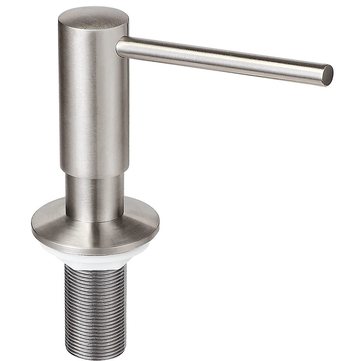 Brushed Nickel Built in Soap Dispenser for Kitchen Sink with 17 OZ PET Bottle Brass Pump Head Deck Mounted Dish Soap Dispenser