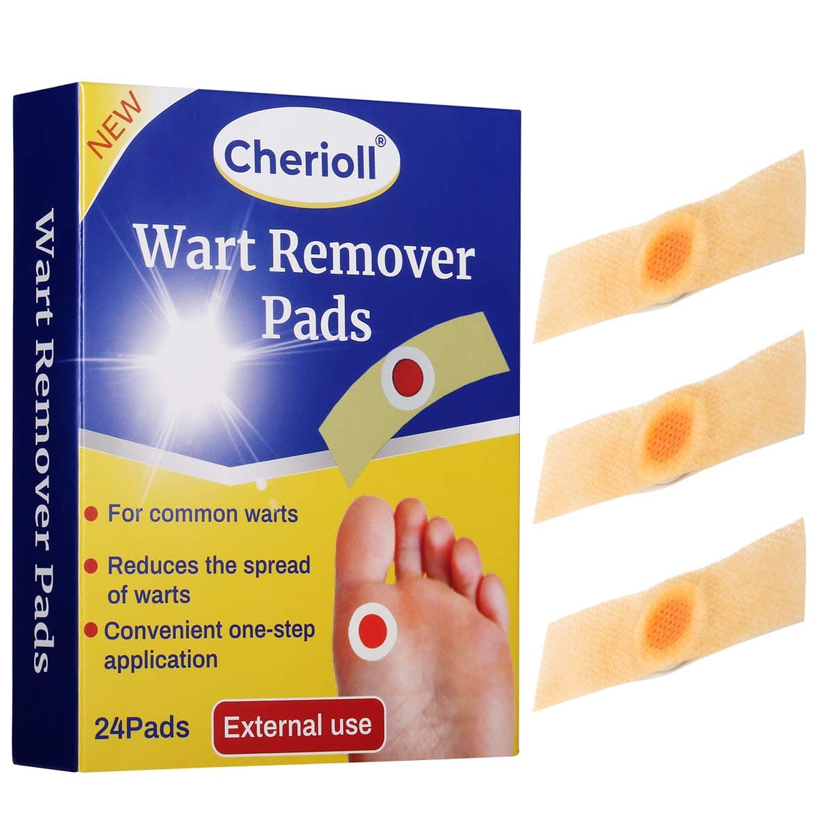 CheriollWart Remover, Corn Complete Removal, Corn Remover, Foot Corn Remover Pads, Plantar Wart Removal, Penetrates and Removes Common and Plantar Warts, Callus, Stops Wart Regrowth