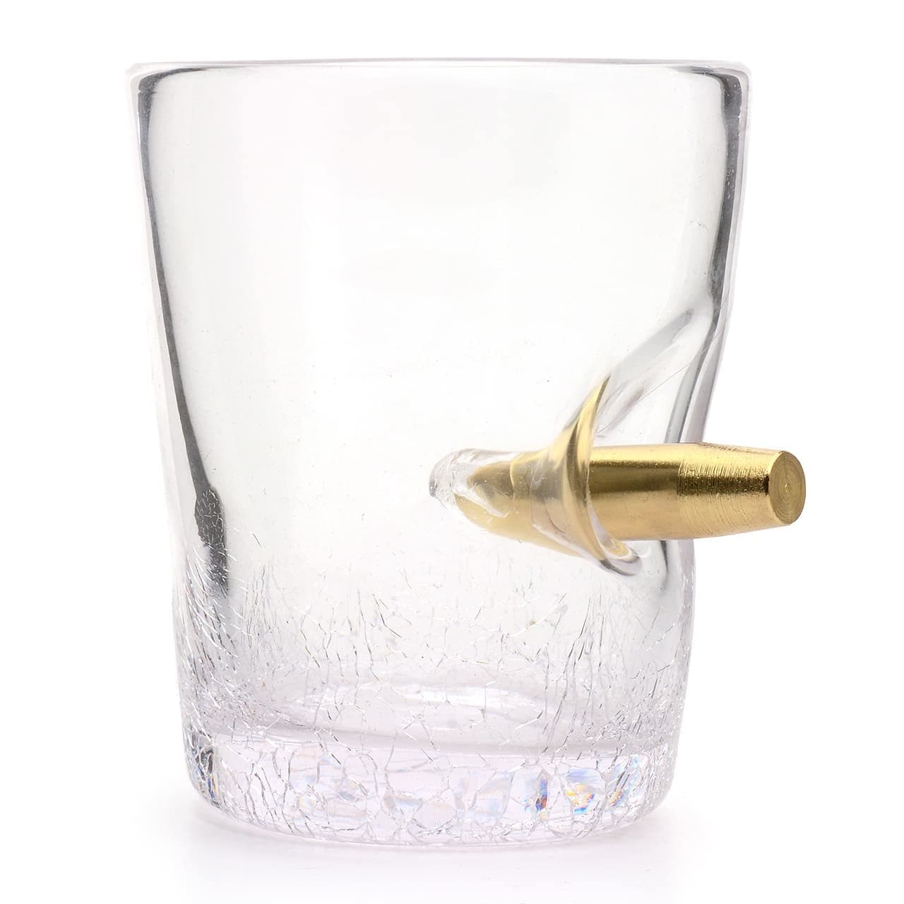 CKB Ltd Novelty Tumbler Spirit Shot Glass - by Single 300ml Glass with Bullet Shot in The Glass Tasting Tumblers for Drinking Scotch Bourbon Whiskey Brandy