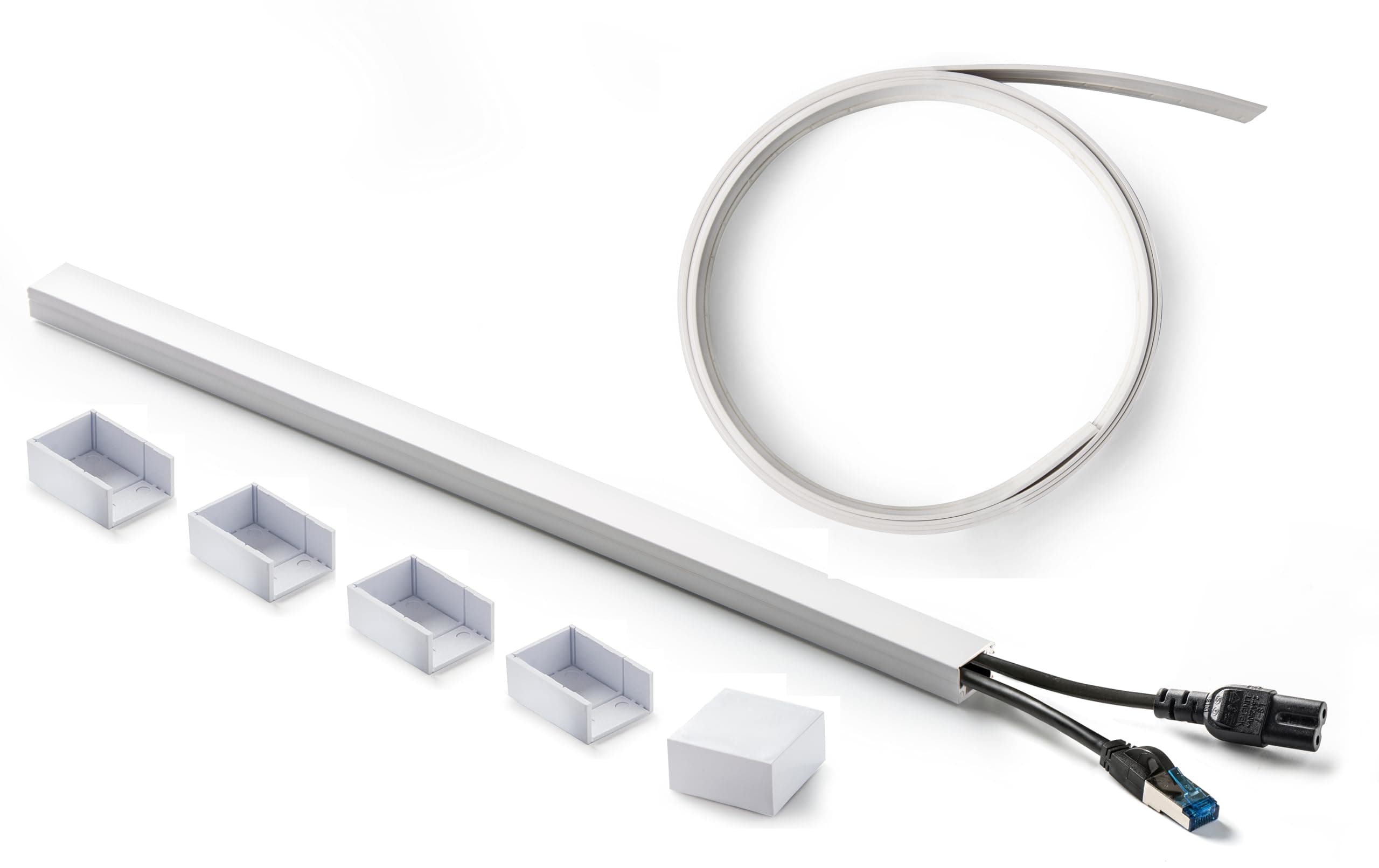 Paintable Cable Raceway Cord Management Kit – 16 ft Self‑Adhesive Cord Concealer for Organizing and Hiding Wires – Cable Trunking Raceway for Home, Office & Entertainment Systems