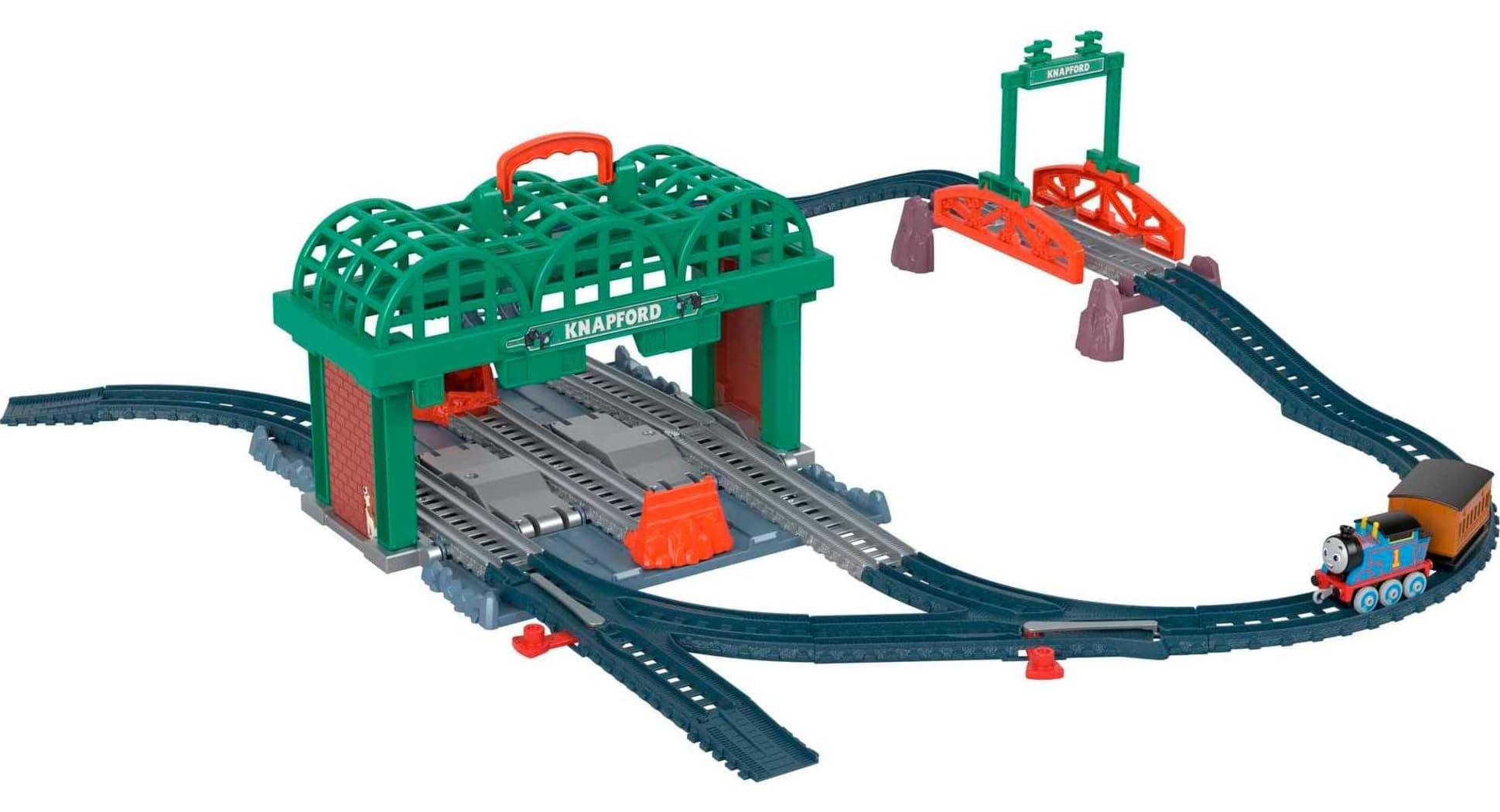Diecast Toy Train & Track Set Knapford Station 2-in-1 Playset & Storage Case for Preschool Kids Ages 3+ Years​