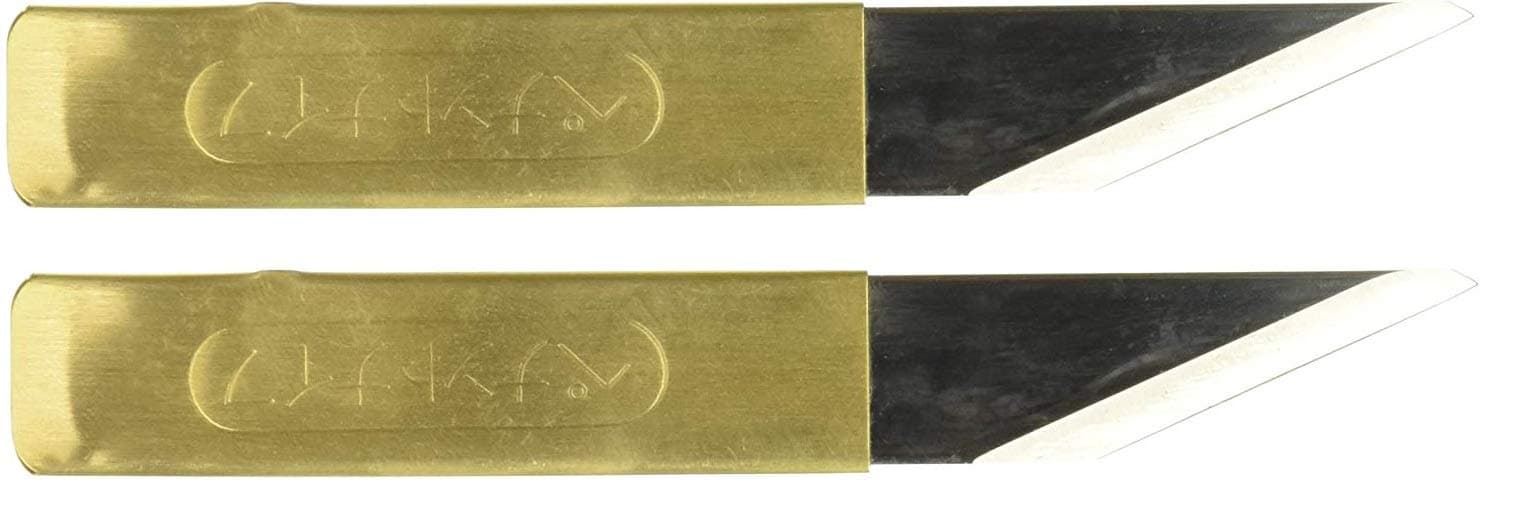 Yoshiharu Hamono 440-042 Penanto Japanese Kiridashi Brass Knife (2-Pack)