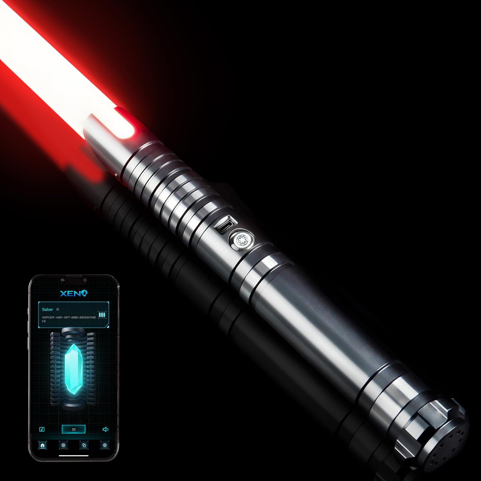Upgrade RGB3.0 Smooth Swing Light Saber, Motion Control Light Saber with Realistic 16 Sound Fonts Infinite Color Changing 16 RGB, Heavy Dueling Metal Light Sabers for Adults, Rechargeable