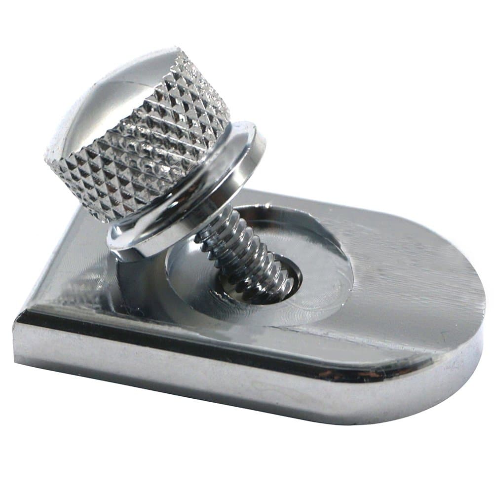 Kyobusa Stainless Steel Seat Bolt with Chrome Knurled Billet Aluminum Screw Knob Cover Tab Bracket Fits for Sportster, Wide Glide, Street Bob, Road King, Fatbob, Street Glide, Dyna, Softail ,Touring