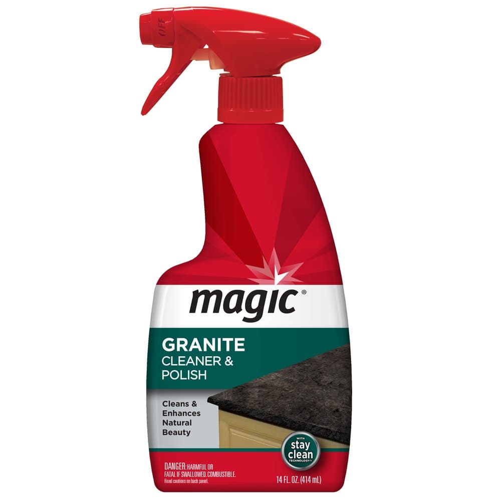 Magic Granite Cleaner & Polish - Enhances Natural Color in Granite, Quartz, Marble, Soap Stone and More - 14 Fl. Oz.