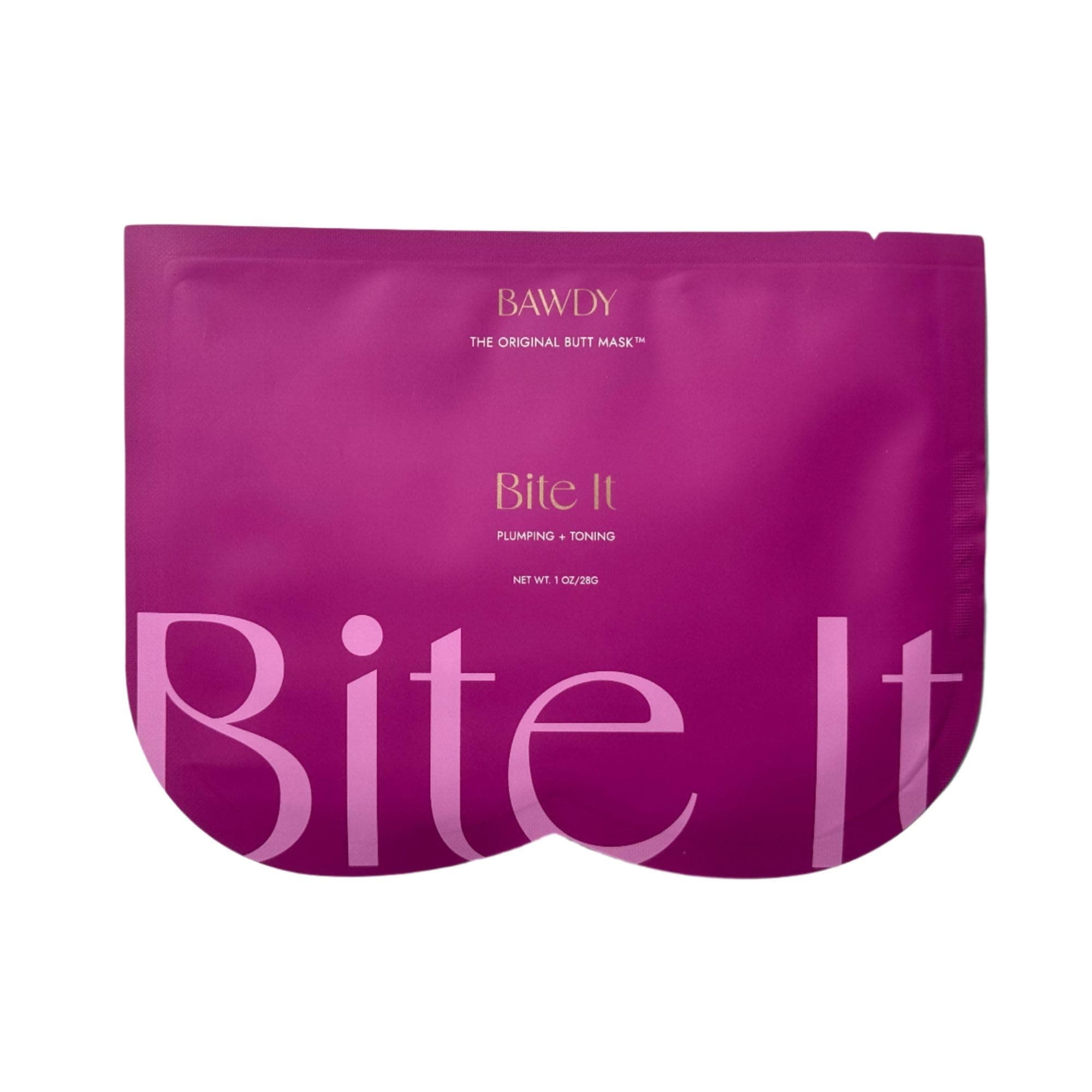 BAWDY Bite It - Plant Based Collagen Butt Mask - Hydrating + Toning Beauty Mask for Your Butt - 2 Sheets, One for Each Cheek - Clean Beauty Mask for Your Butt (2 Sheets - Single Use)