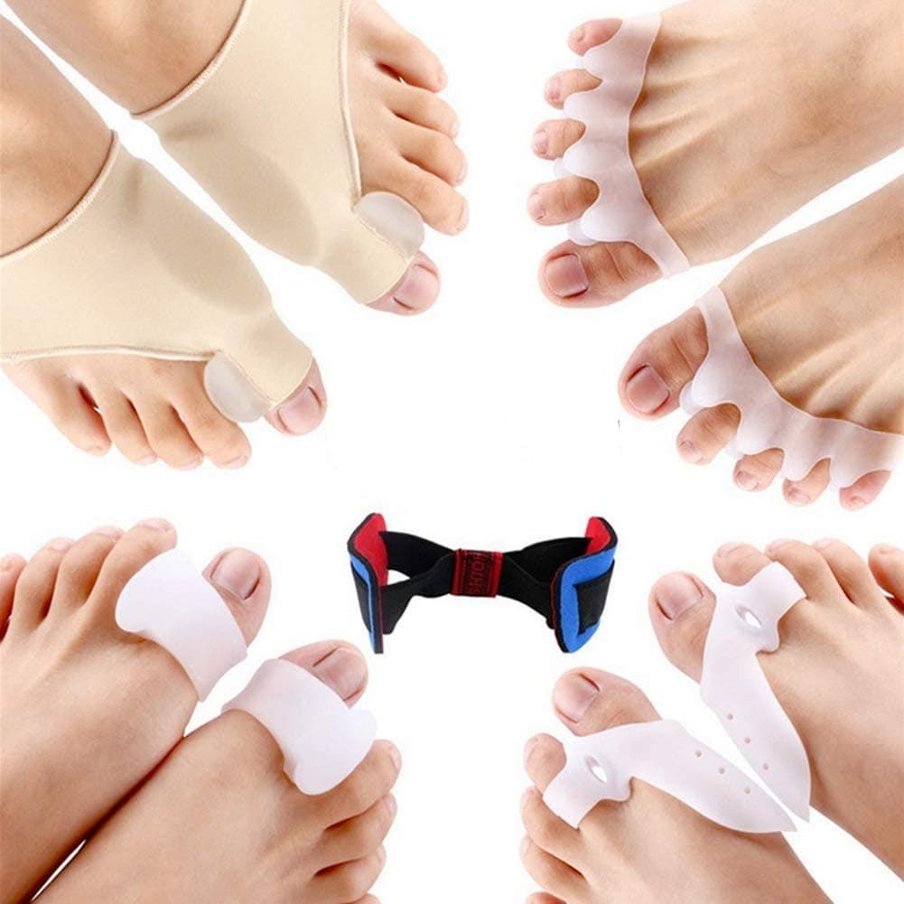 9 Pieces Bunion Corrector and Bunion Relief Kit - Brostown Toe Separator Hallux Valgus Bunion Corrector Orthotics Feet Bone Thumb Adjuster Correction Pedicure Sock Straightener