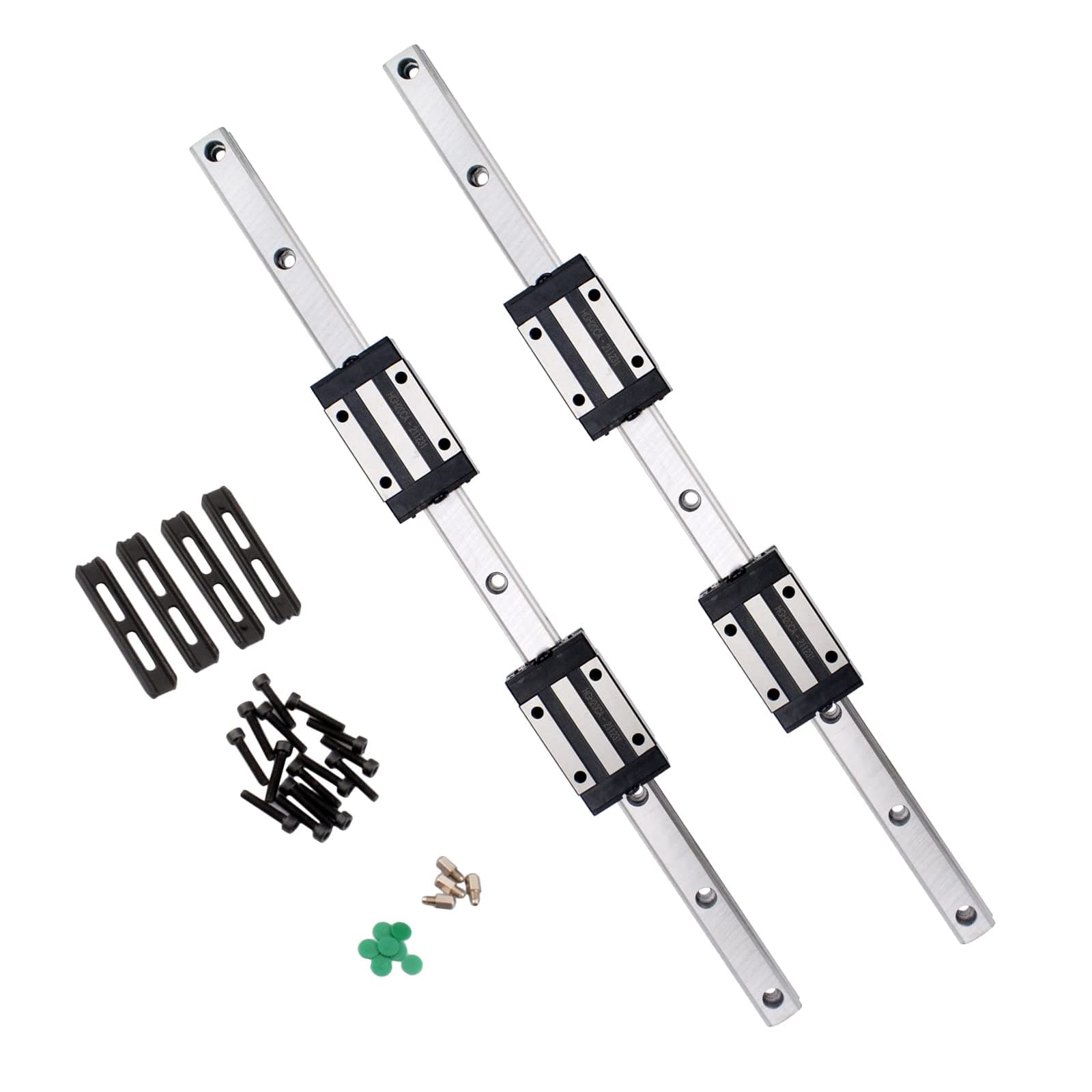 300mm HGR15 Linear Rail Guide Set,2 pcs HGR15-300 mm Linear Rails and 4 pcs HGH15CA Slider Block for Automated Machines