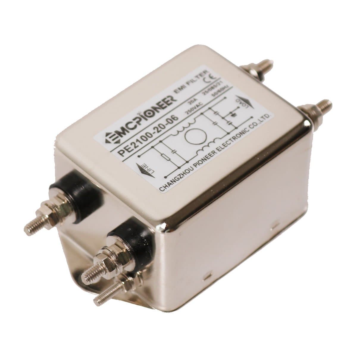 EMCPIONEER Noise Suppressor Power EMI Filter AC 120/250V 20A PE2100-20-06