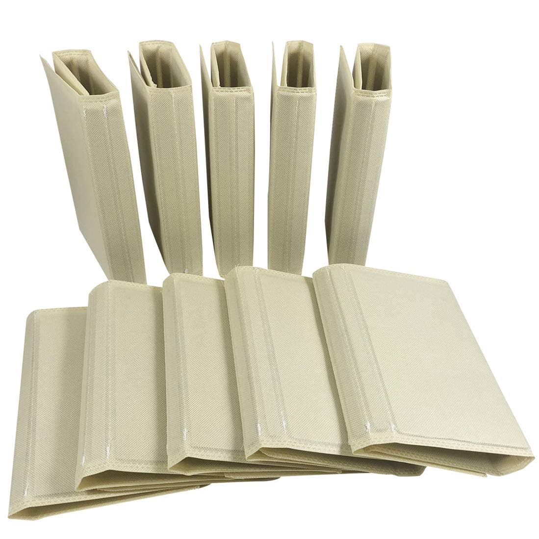 Coralpearl Clothes Folder Flipfold Laundry T Shirt Folding Board Flip Fold Closet Storage Drawer Organizer Foldable Travel Space Saver Beige for Jean Sweater Blouse of Adult Kid Pack of 10 (Men)