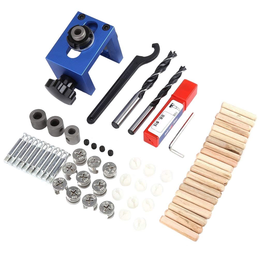 Aluminum Alloy Drilling Locator Tool Kit Pocket Hole Jig Kit System for Woodworking