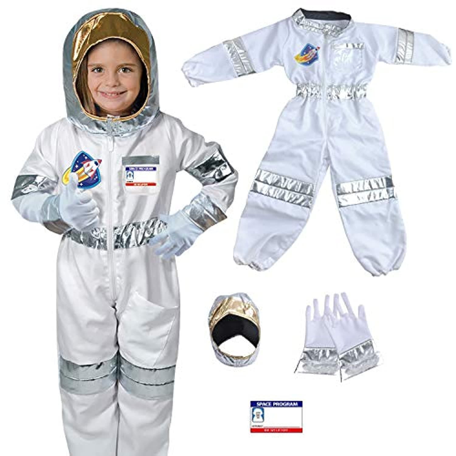 Yalla Baby Kids Astronaut Costume for Kid Boys and Girls, Pretend Dress up Role Play 5pcs Set (3-8 Years, 80-110cm)