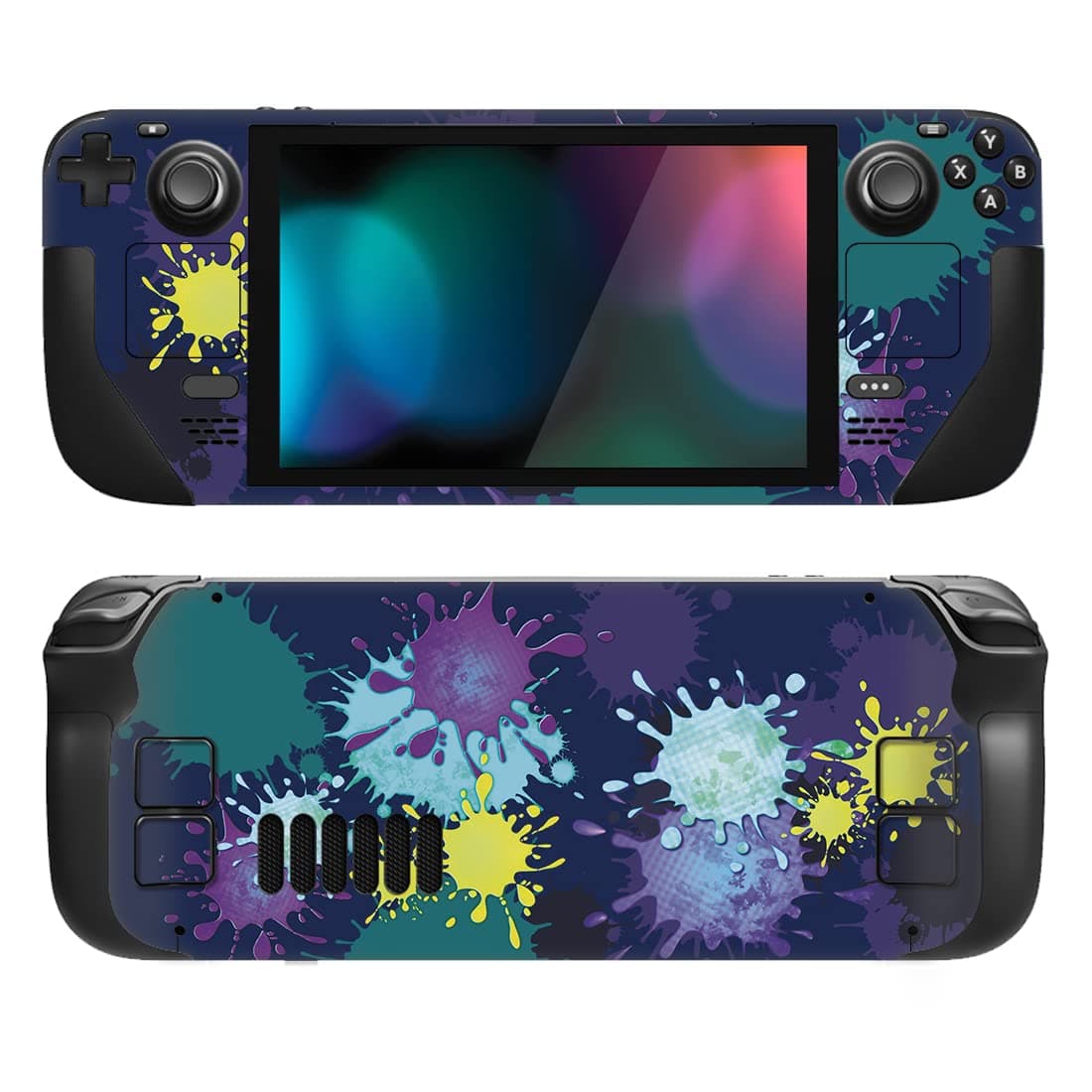 PlayVital Full Set Protective Skin Decal for Steam Deck, Custom Stickers Vinyl Cover for Steam Deck Handheld Gaming PC - Splattering Paint
