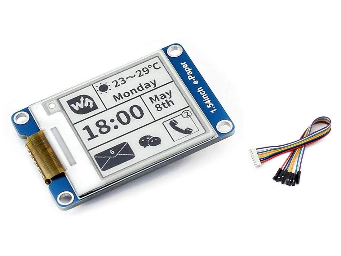 waveshare 200x200 Resolution 1.54inch E-Ink Display Module Electronic E-paper Sreen with Embedded Controller SPI Interface Support Partial Refresh for Raspberry Pi/Arduino/Nucleo