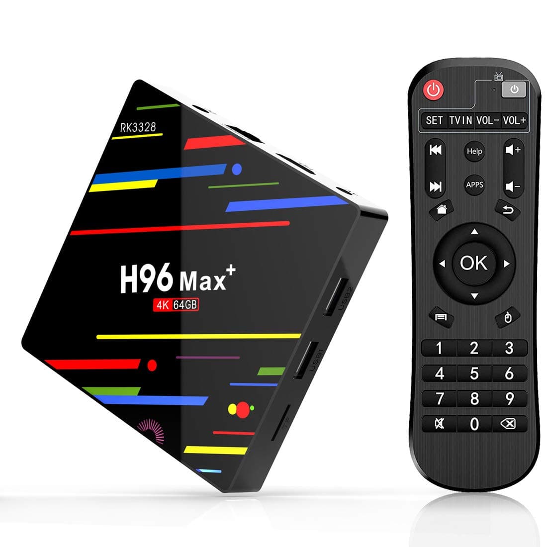 Android 9.0 TV Box 4GB 64GB EstgoSZ H96 Max+ Smart TV Box Android Box RK3328 Support H265 VP9 Video Decoding /2.4G 5G Wifi/100M LAN/Bluetooth/KD18.0 USB3.0 3D 4K Android TV Box