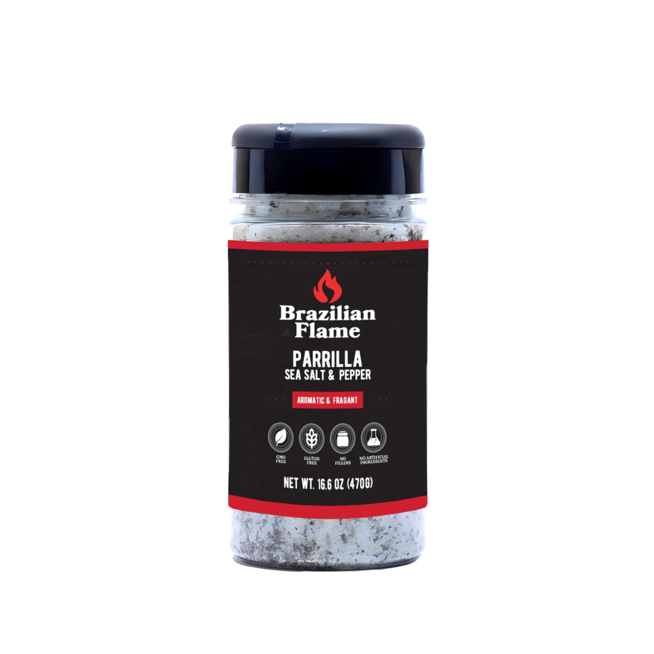 Brazilian Flame Parrilla Seasoning - Parrilla Sea Salt & Pepper - 16.6oz