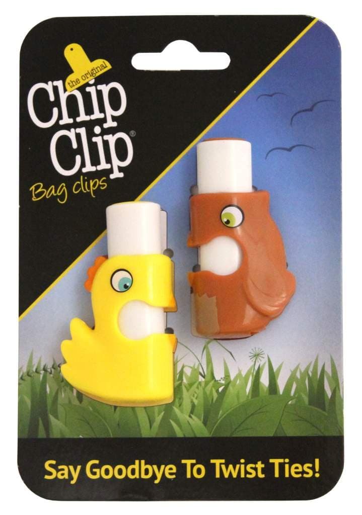 Chip Clip Bag Clips, Push Button Bag Ties in Cute Shapes Set of 2 (Chick/Owl)