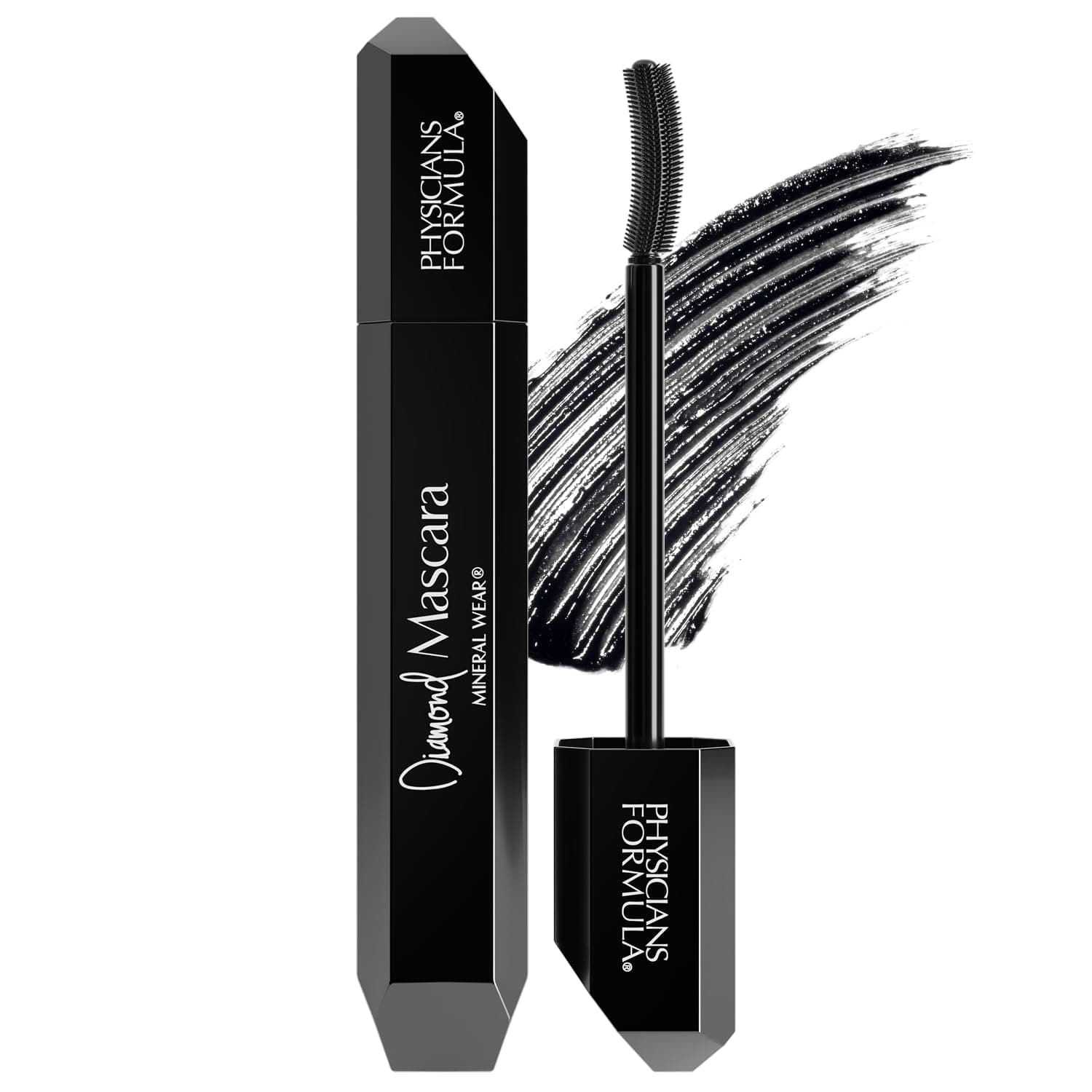 Mineral Wear Diamond Mascara Black Diamond 2.12 FL Oz, Dermatologist Tested, Opthahlamologist Approved, Sensitive Eyes