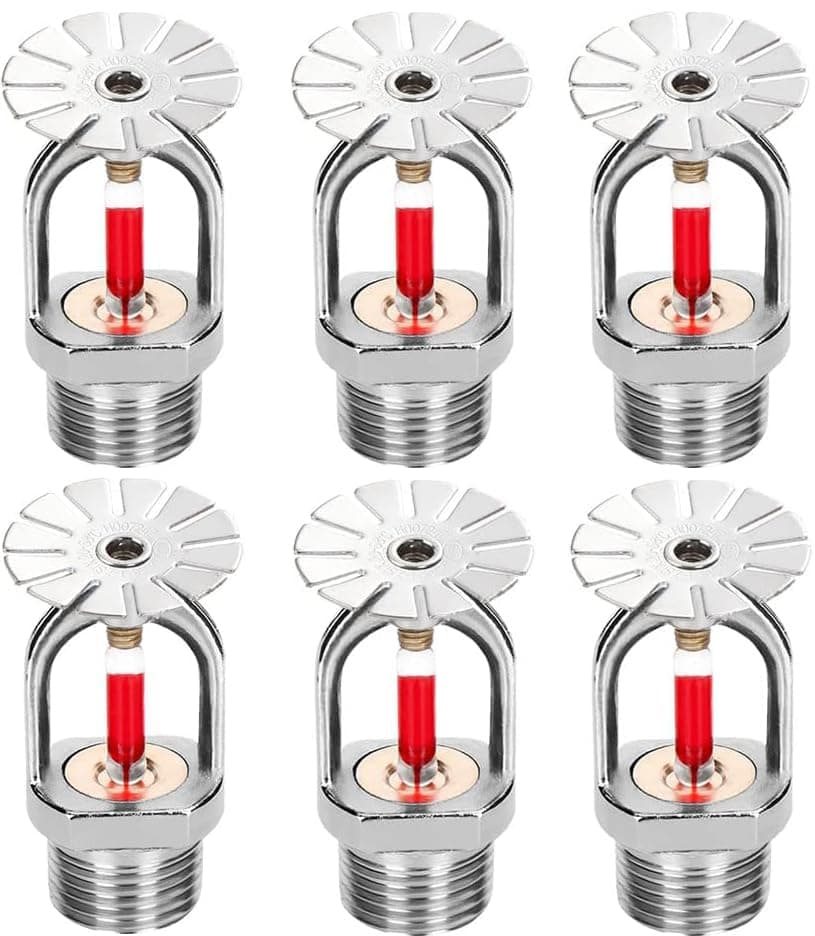 5pc Fire Sprinkler Head 3/4 Inch Pendent Type 155 Degree Quick Response Water Spray Down 68℃ Brass Fire Sprinkler Heads 3/4 NPT Thread for Home Commerical Residential (Pendent Sprinkler