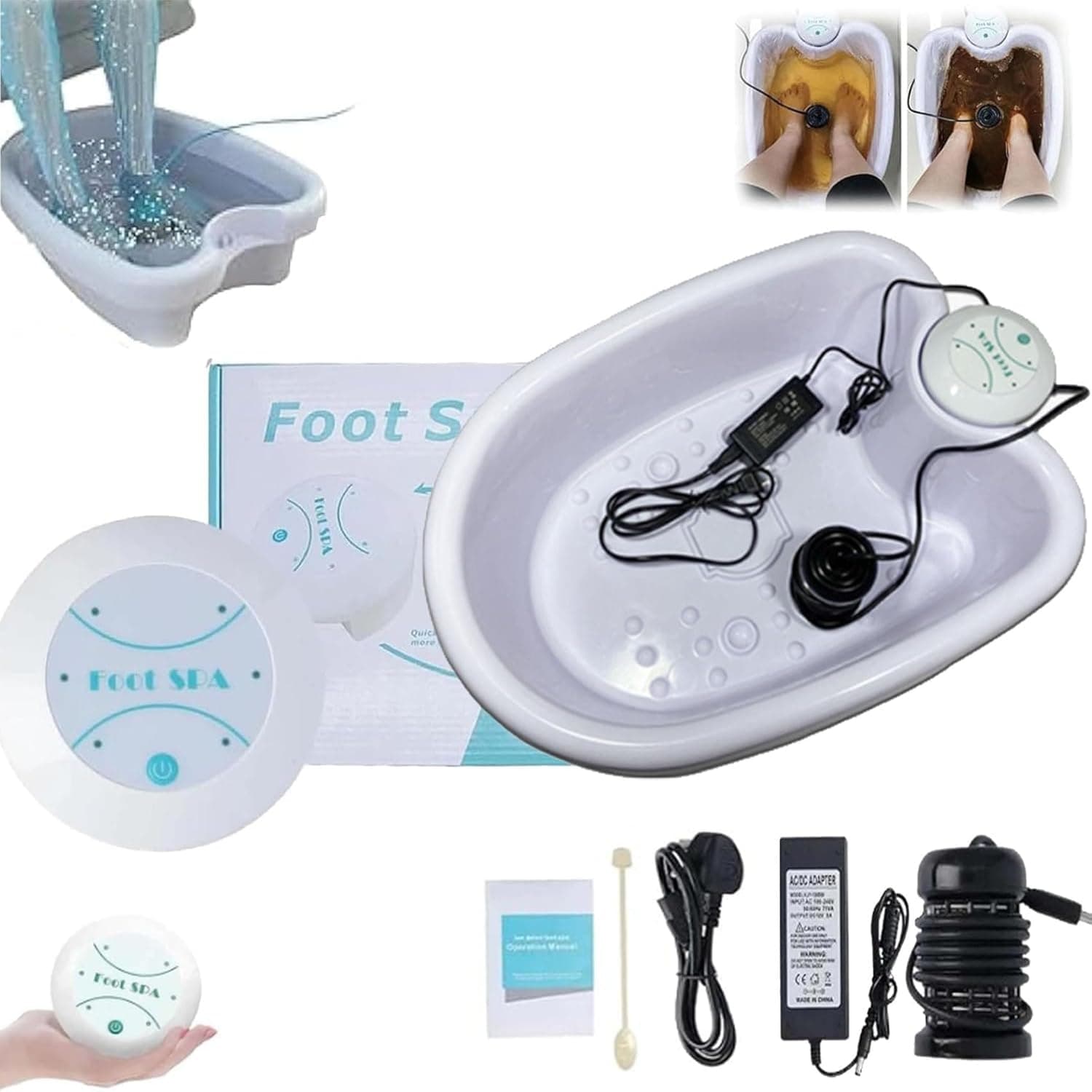 Healifeco Ionic Foot Spa at Home Detox and Cleanse,Healifeco 2.0 Ionic Foot Spa,Professional Healifeco Ionic Detox Foot Bath Machine with Tub Basin,Body Detox, Relaxed and Relieved ﻿ ﻿ (with Basin)