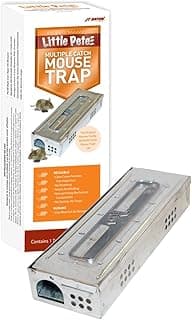 JT Eaton Little Pete Slim 428CL Mouse Trap with Clear Cover, Pest Control No Lures (Pack of 1)