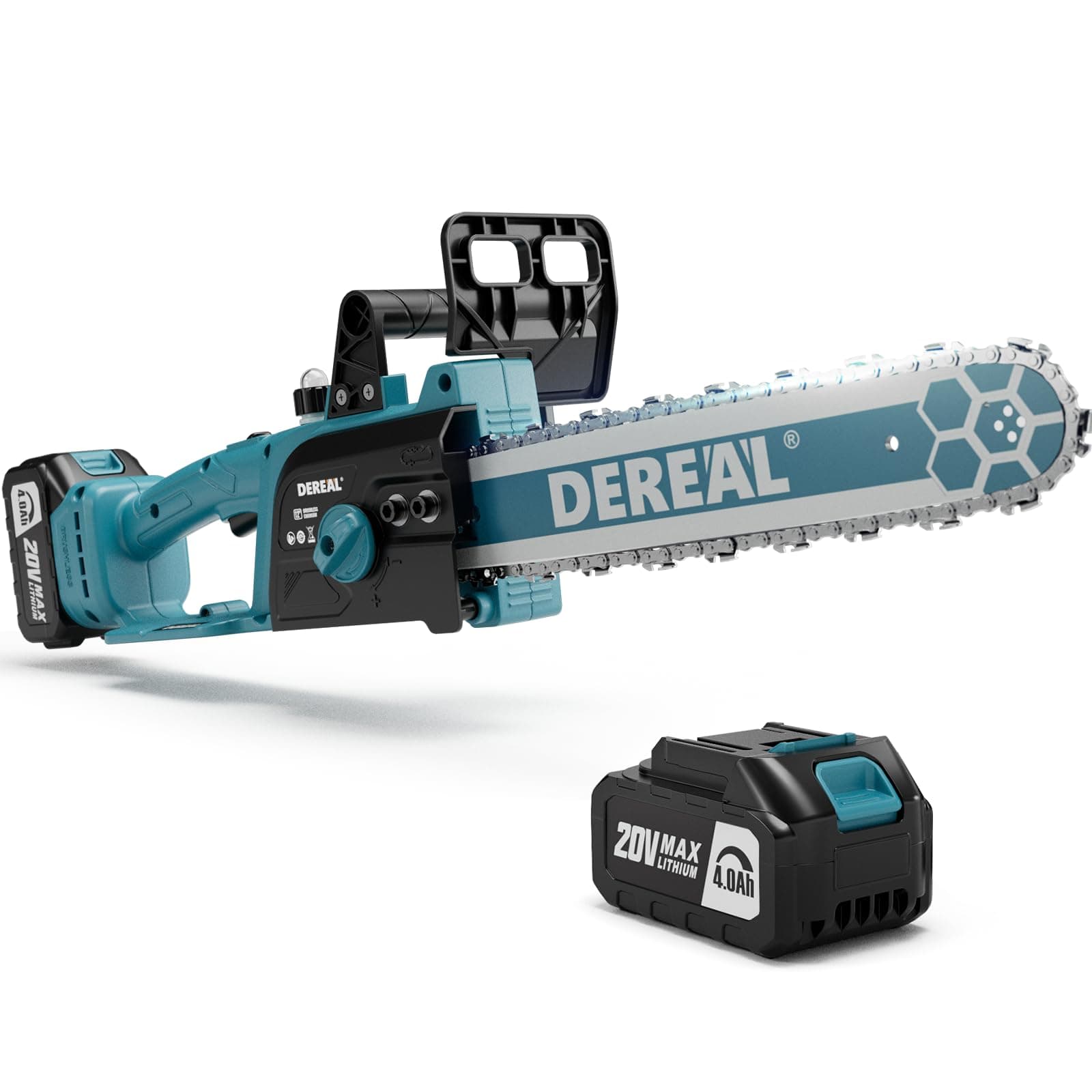 12" Electric Chainsaw Cordless, 20V Battery Power Chain Saw, Battery Chainsaw with 4.0Ah Battery and Charger, Mini Chainsaw Cordless