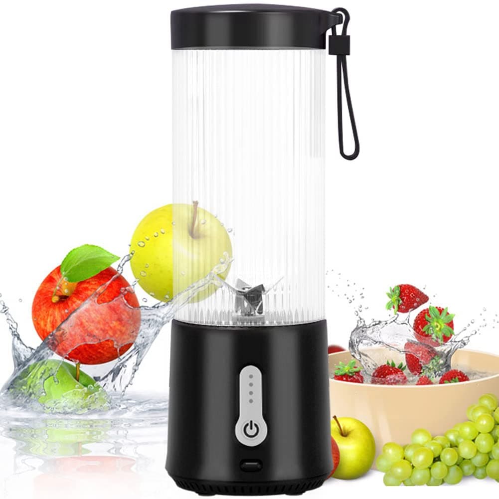 Personal Size Blender, Portable Blender, Smoothie Blender for Shakes and Smoothies, 15Oz Travel Juicer Cup Baby Food Mixing Juicer Machine with 6 Blades & 4000mAh Rechargeable Battery