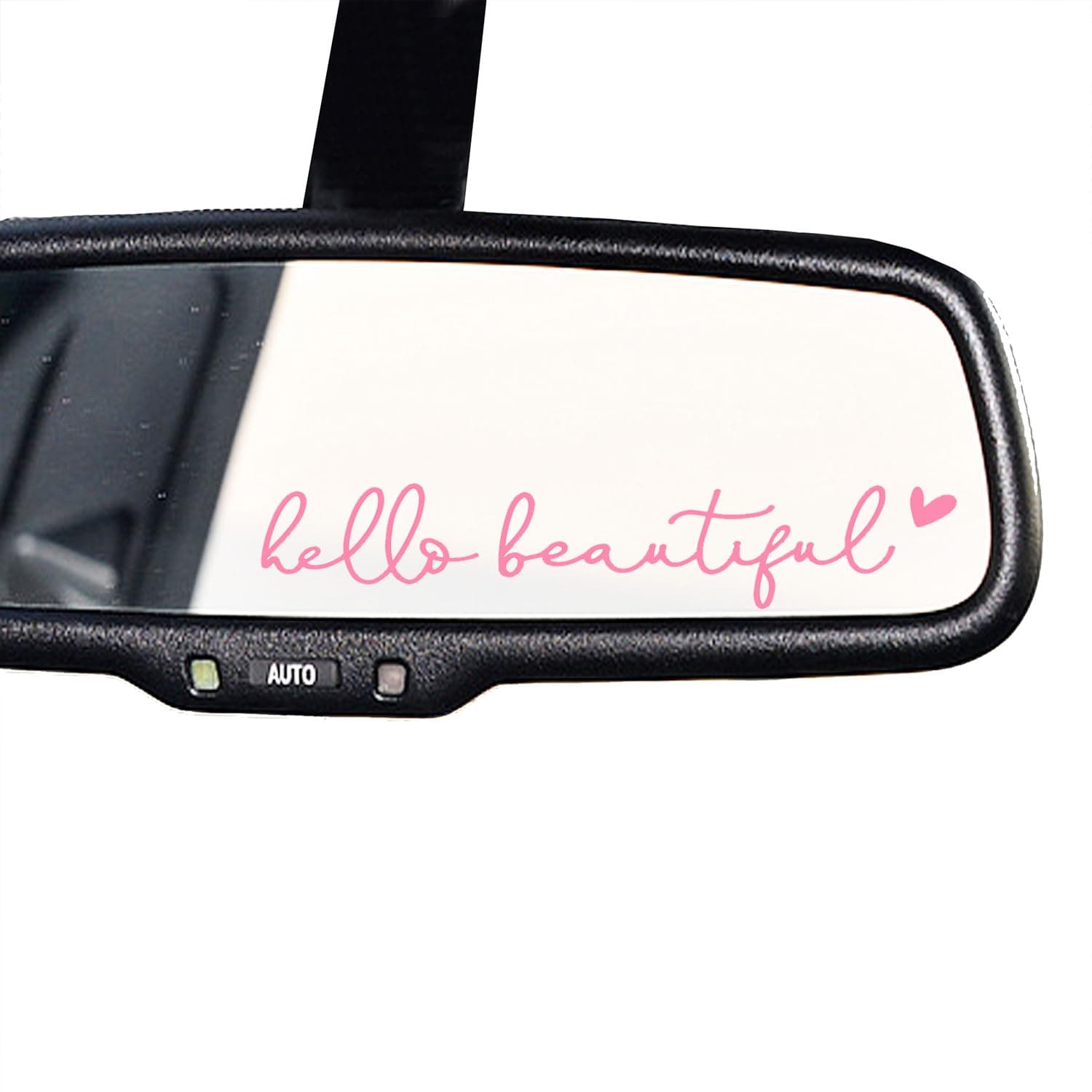 - 3 x Hello Beautiful Rearview Mirror Decal, Vanity Mirror Stickers, Rear View Mirror Vinyl Decal, Car Accessories Gifts, Water Bottle Sticker for Women, Car Window Decor, Self Affirmations Decor