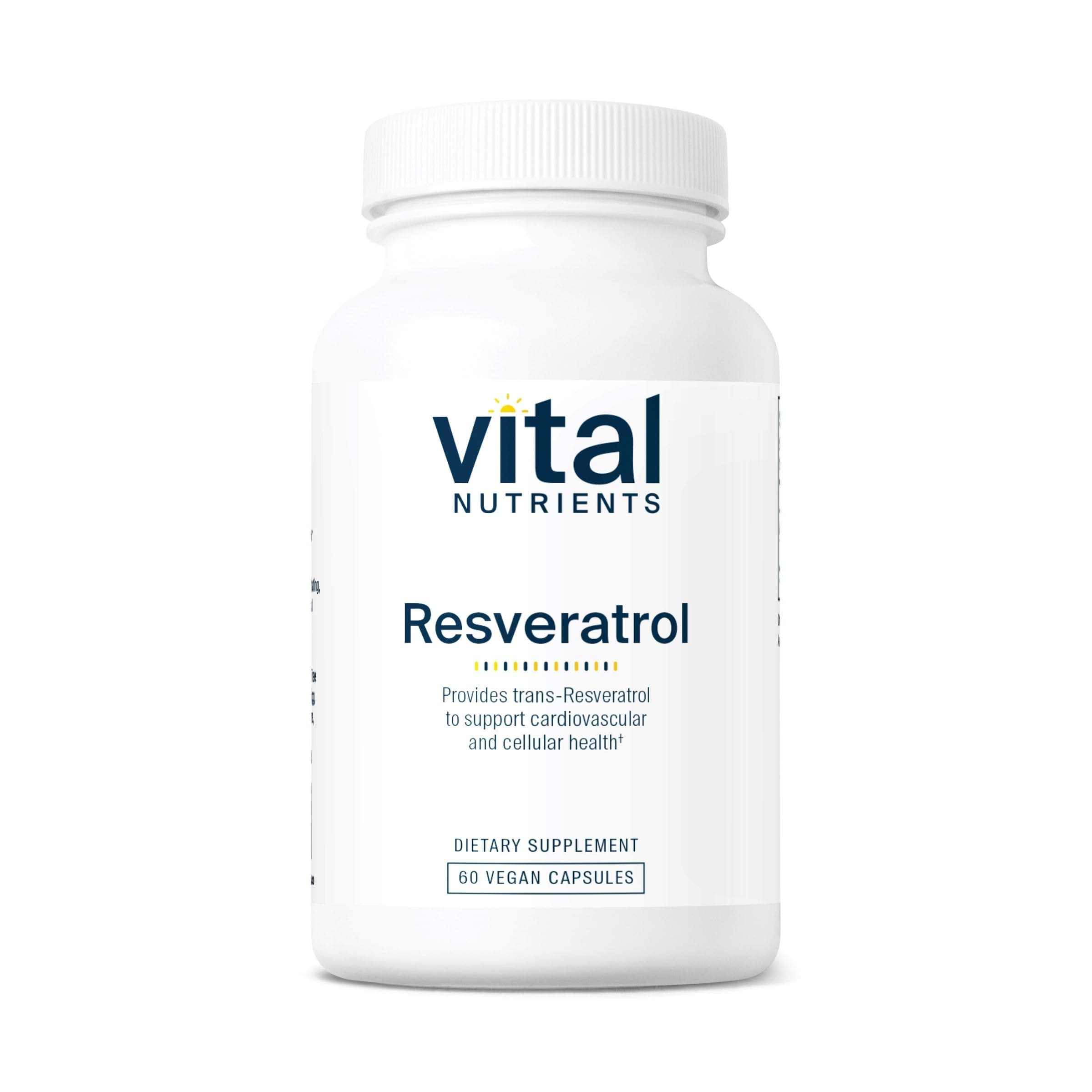 Vital Nutrients Resveratrol - Ultra High Potency Antioxidant - Trans Resveratrol for Cardiovascular and Cell Health Support* - Vegan Supplement - Gluten, Dairy and Soy Free - Non-GMO - 60 Capsules