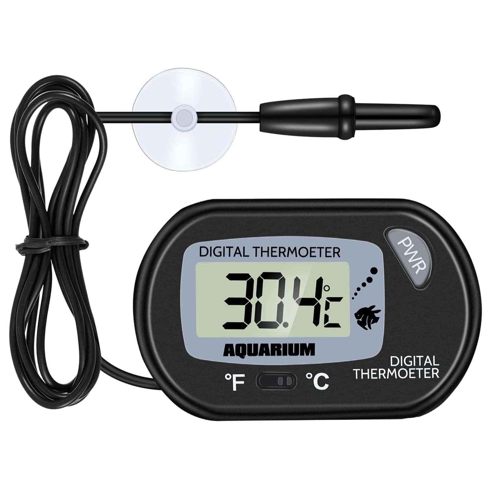 Zacro Glass LCD Digital Aquarium Thermometer Fish Tank Water Terrarium Temperature for All Life Stages